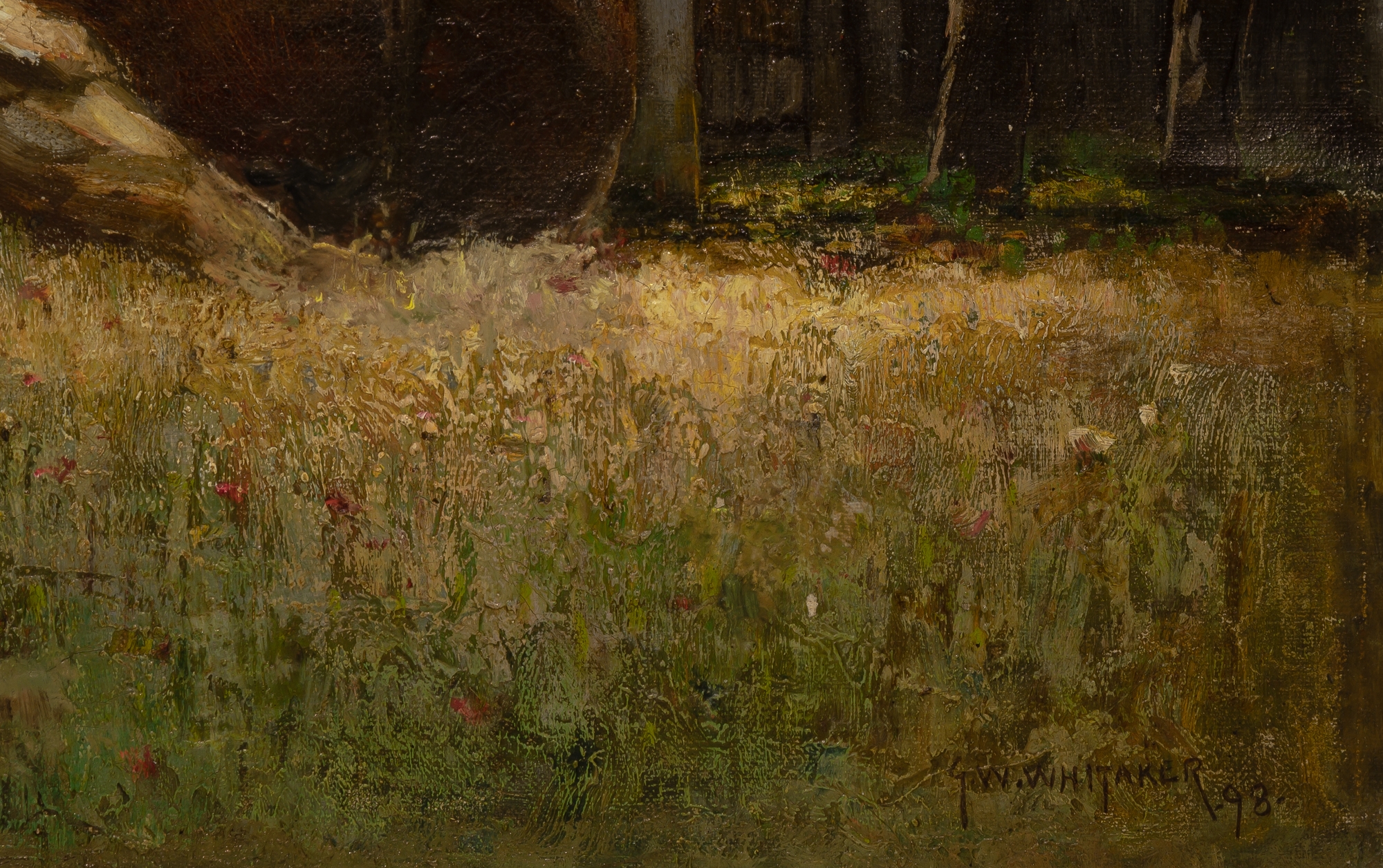 George William Whitaker | Haystacks and Cottage (1898) | MutualArt