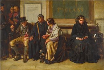 Leaving home – a seat in a railway station – third class - Frank Holl