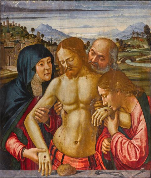 Christ supported by the Virgin, Saint John the Evangelist and Joseph of Arimathea - Davide Ghirlandaio
