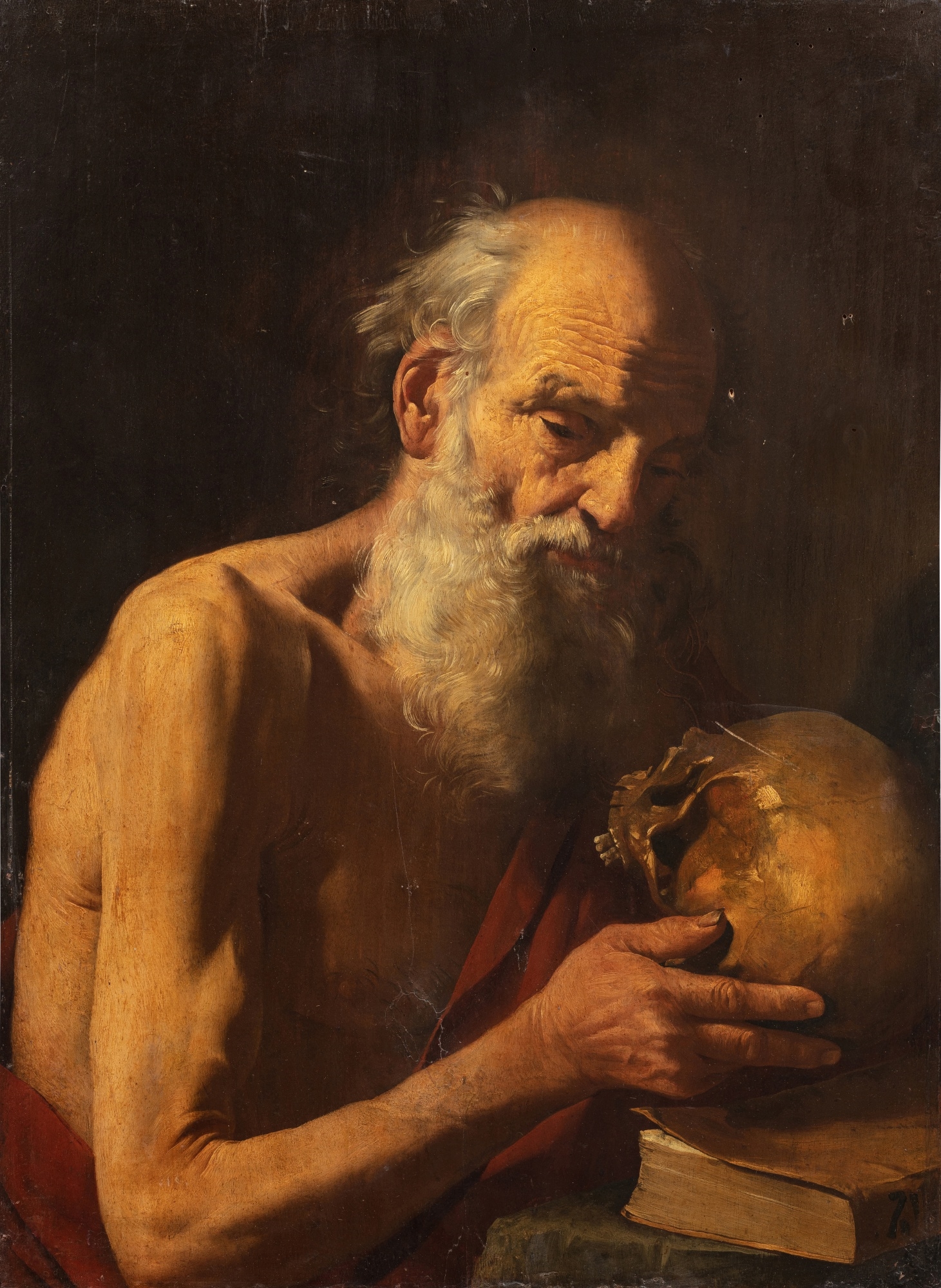 Saint Jerome contemplating a skull by Hendryck Van Somer