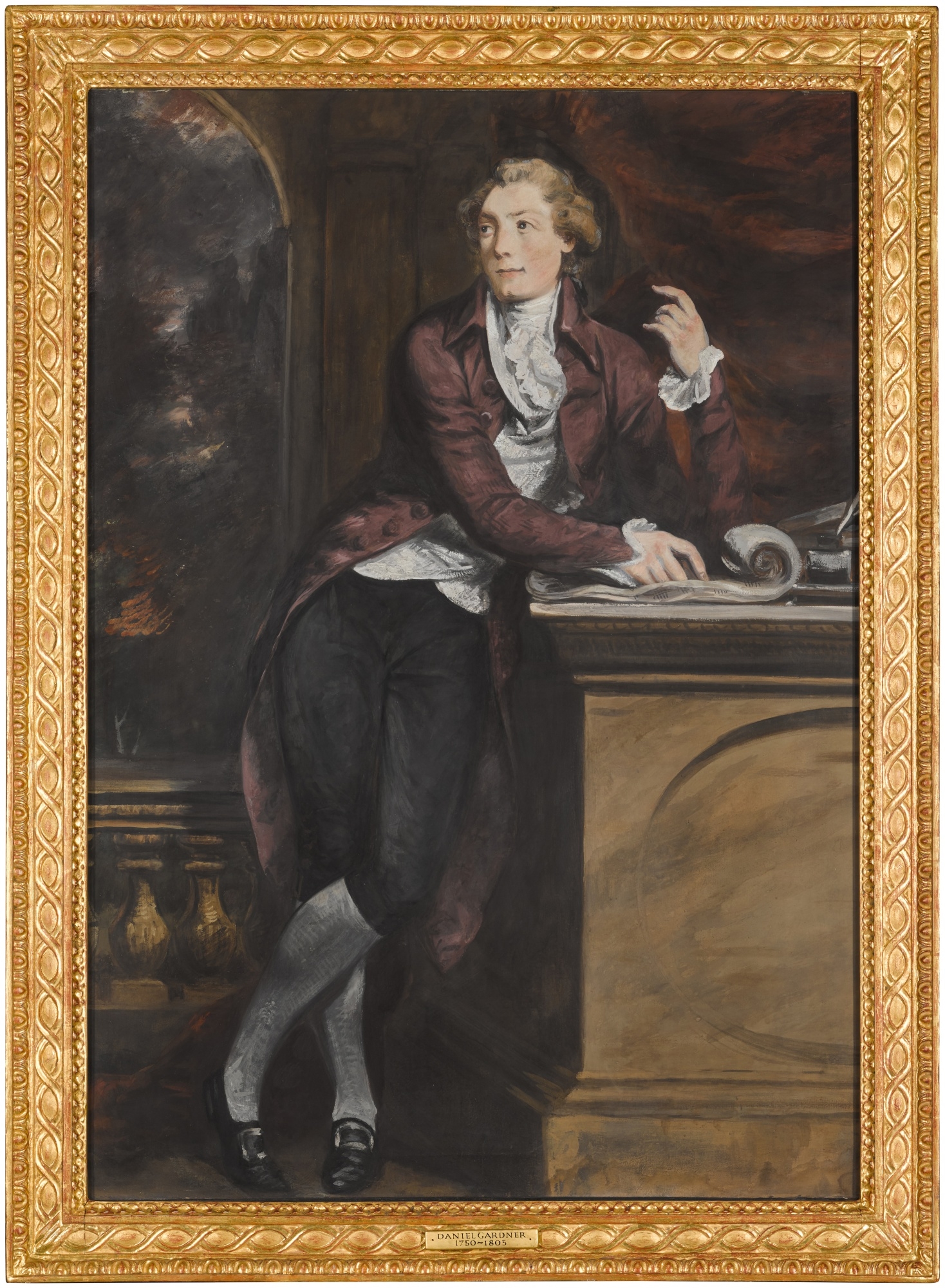 Daniel Gardner | Portrait of a gentleman standing at a pedestal (Circa ...