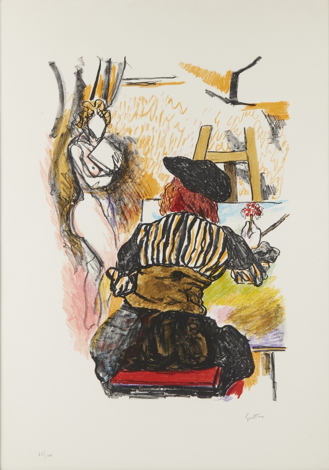 From folder Colloquio con i Maestri. Omaggio a Vermeer. by Renato Guttuso, 1980