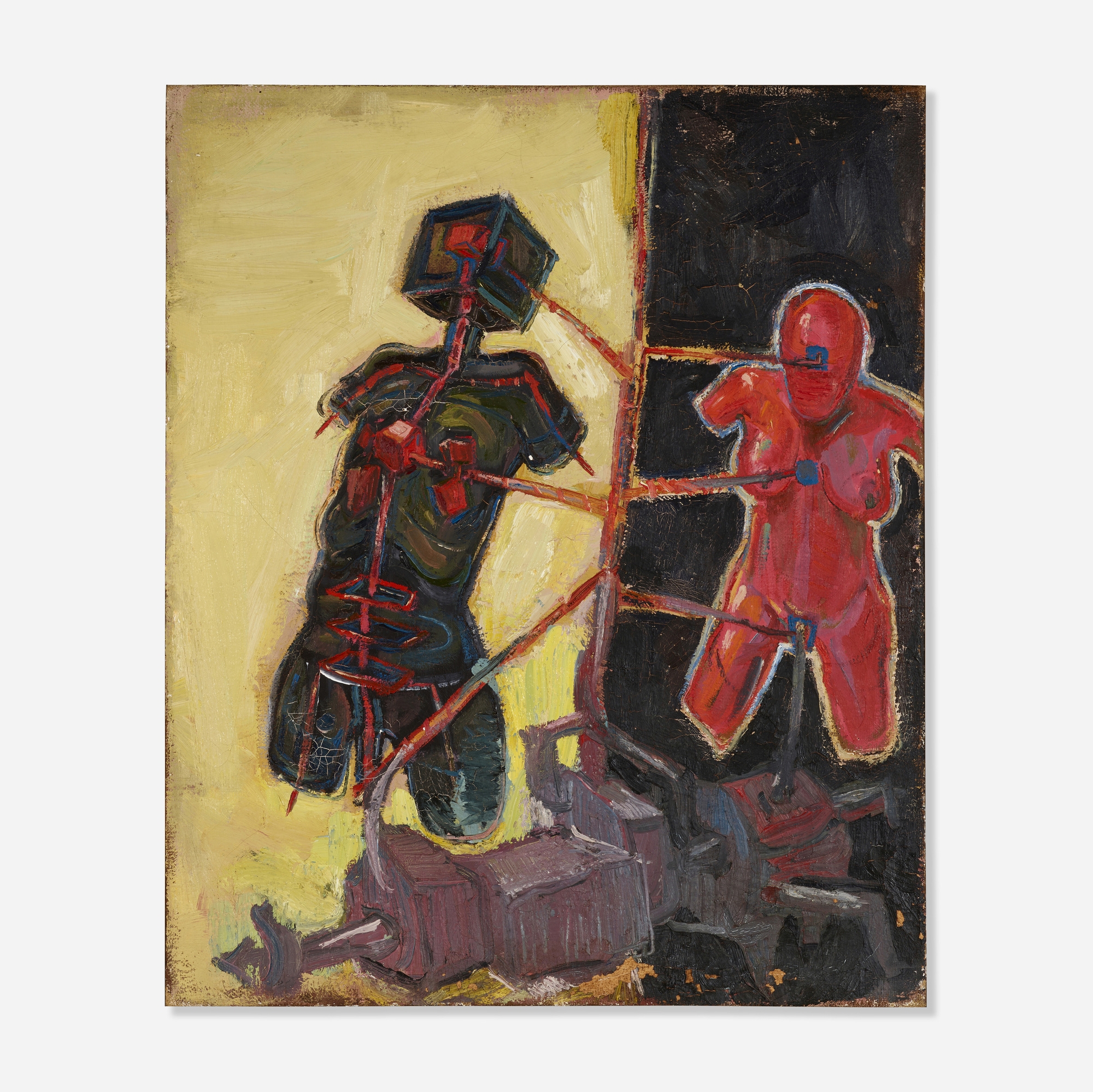Chuck Connelly | Man and Woman Connected to Machine (1984) | MutualArt