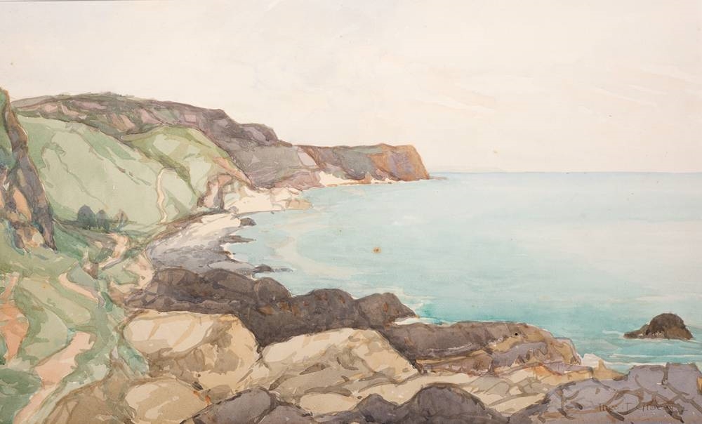 Artwork by Theodore James Gracey, COASTAL SCENE, Made of watercolour