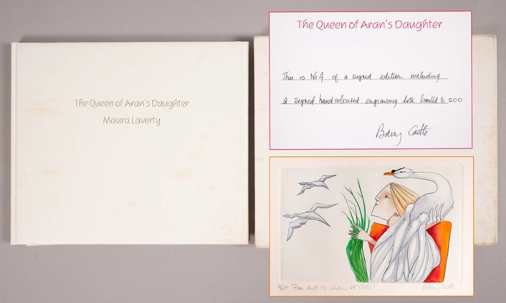 Artwork by Maura Laverty, THE QUEEN OF ARAN'S DAUGHTER, PAINTINGS BY BARRY CASTLE, Made of hand-coloured engraving