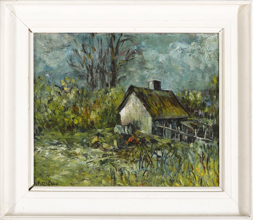 Artwork by Anne Fitzgerald, COTTAGE IN A LANDSCAPE, Made of oil on canvas
