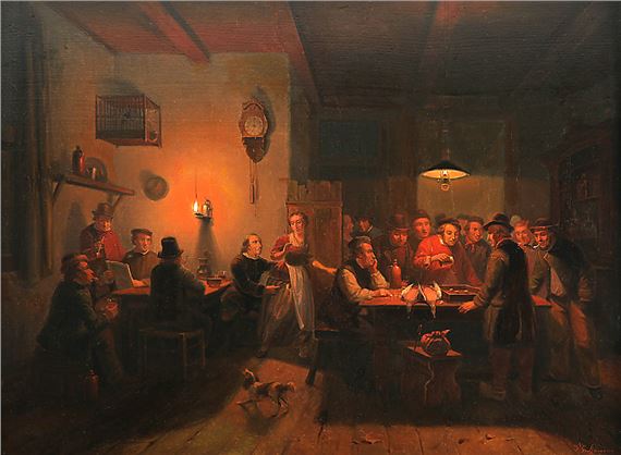 Nächtliche Wirtshausszene by Pieter Geerard Sjamaar