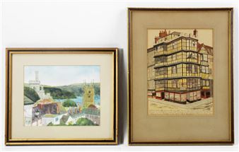 Two 20thC England Watercolors, Fowler, Butler - John Stokes
