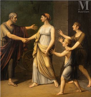 Regulus quittant sa famille pour retourner à Carthage - Hilaire‏ Ledru