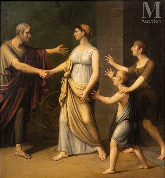 Regulus quittant sa famille pour retourner à Carthage - Hilaire‏ Ledru