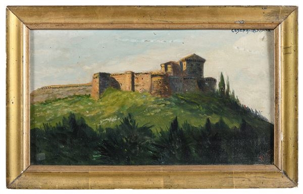 Artwork by Pico Discepoli, LA ROCCA DI CESENA, Made of Olio su tavoletta