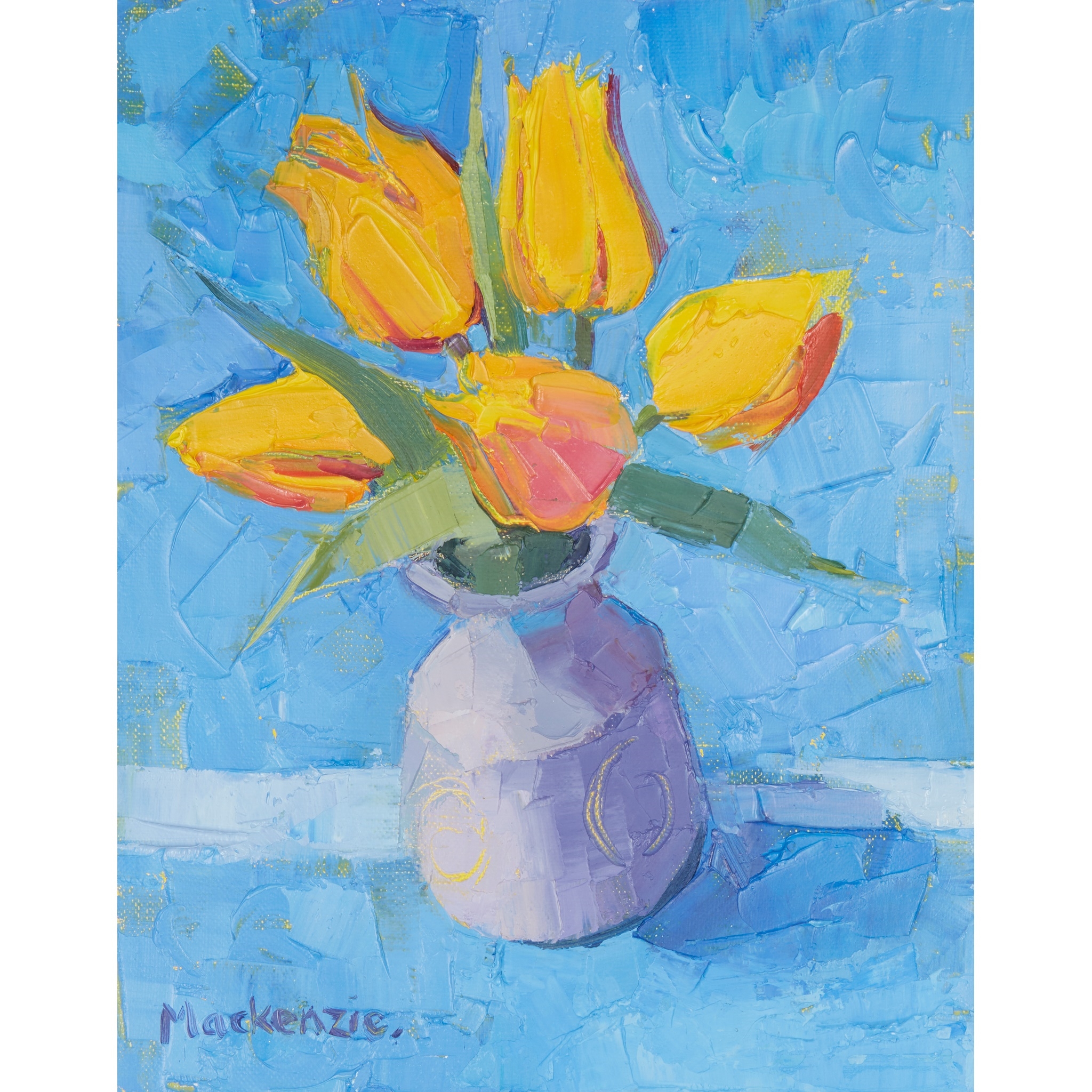 Artwork by Jennifer Mackenzie, YELLOW TULIPS, Made of oil on canvas