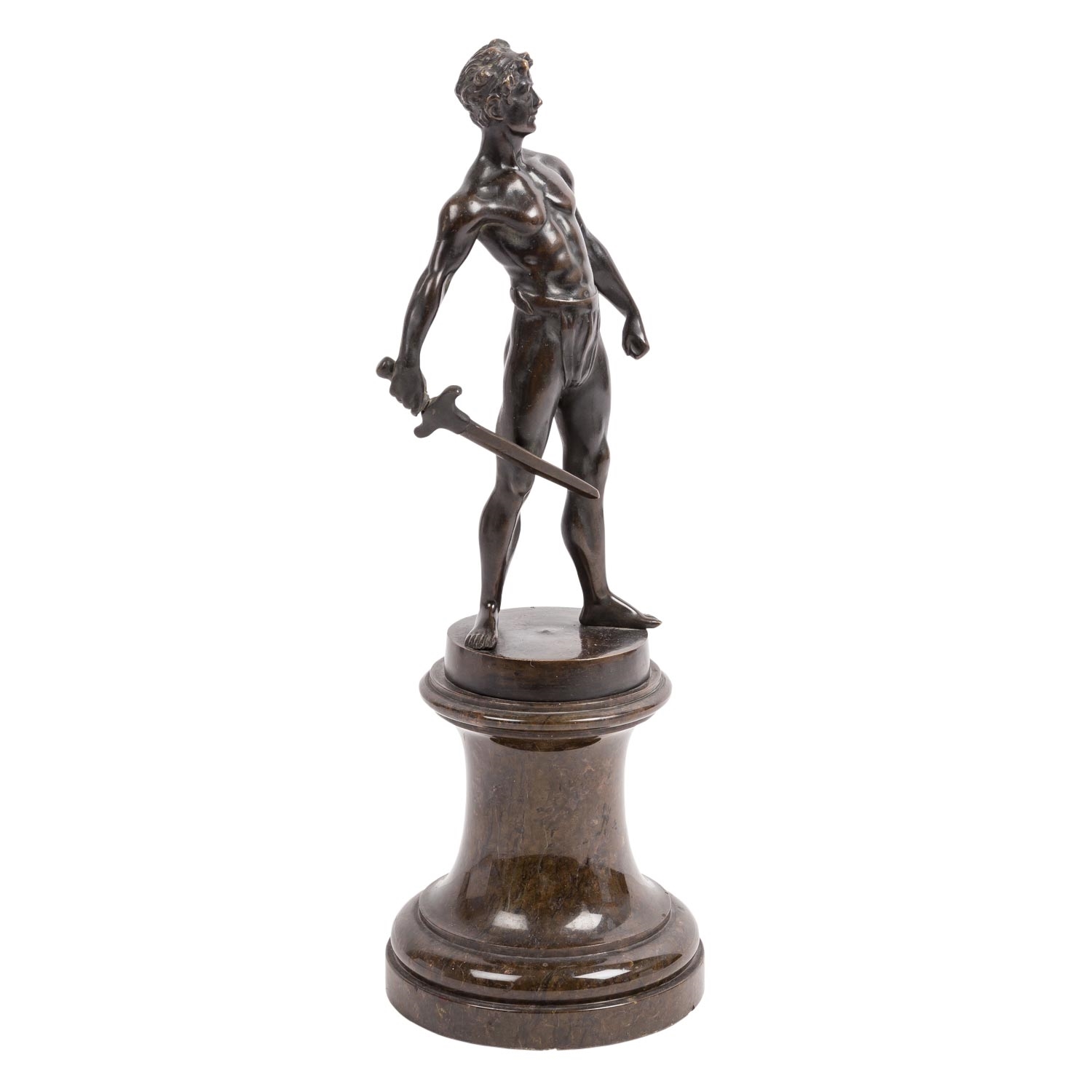 Artwork by Von Füllborn, Swordsman, Made of bronze with dark patina