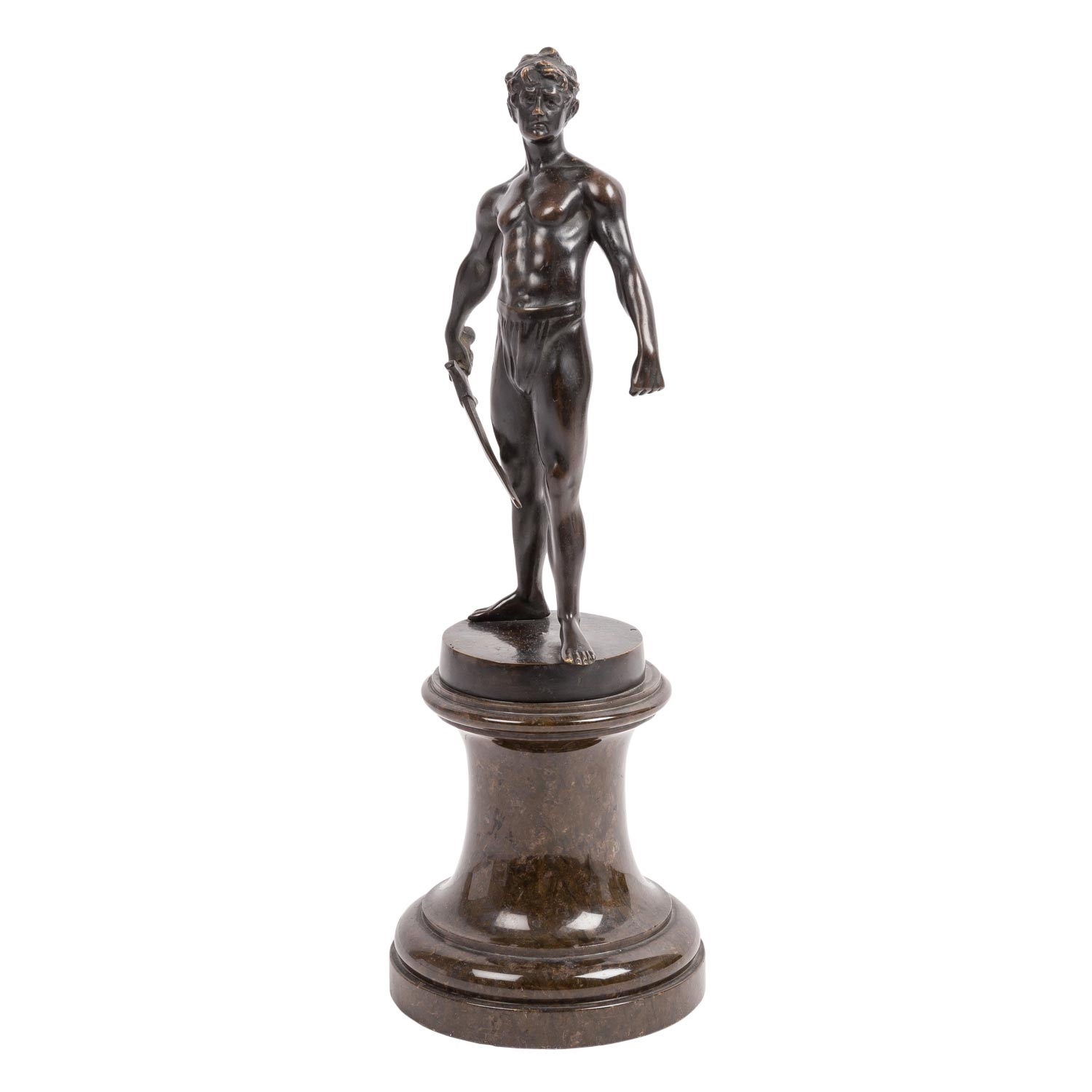 Artwork by Von Füllborn, Swordsman, Made of bronze with dark patina