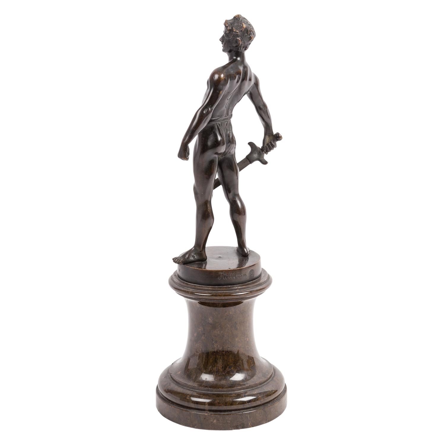 Artwork by Von Füllborn, Swordsman, Made of bronze with dark patina