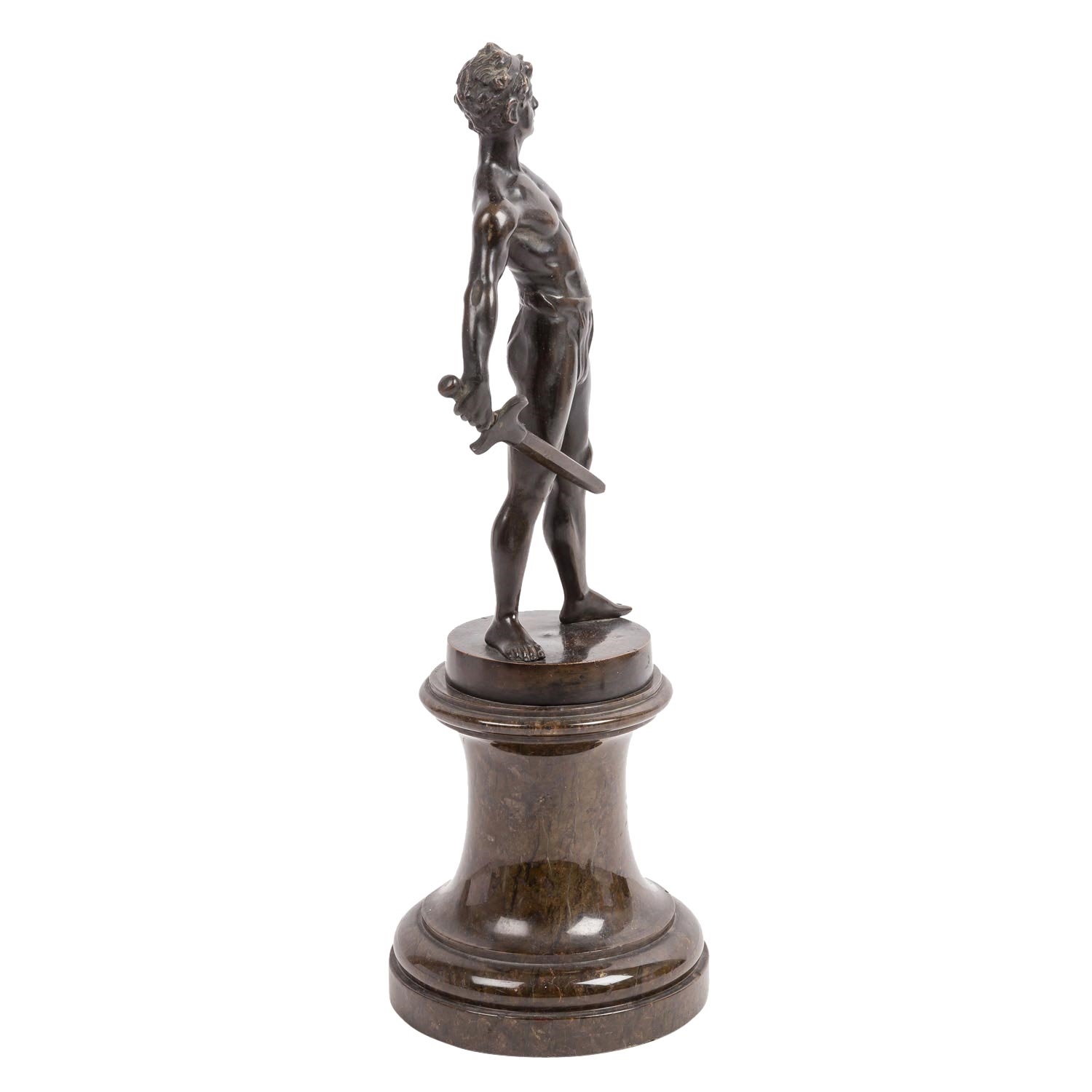 Artwork by Von Füllborn, Swordsman, Made of bronze with dark patina