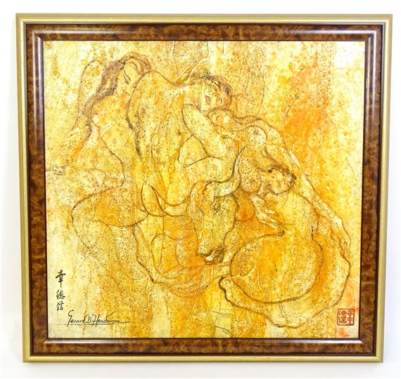 Three Nudes with a Cow by Gerard d'Alton Henderson