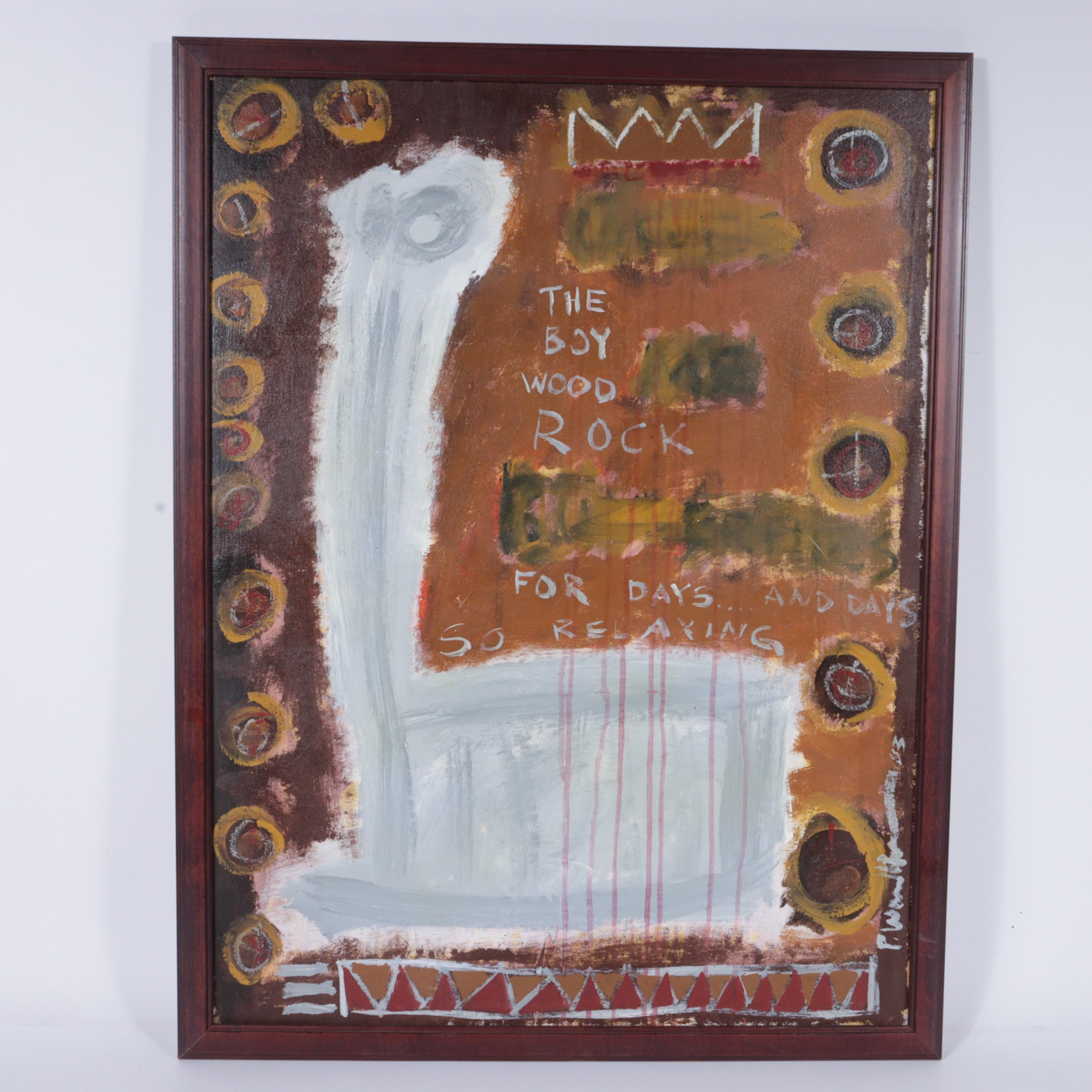 Artwork by Paul Andrew Wandless, The Boy Wood Rock for Days, 2003, Made of oil on canvas