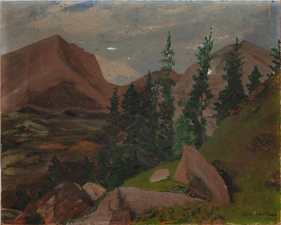 Scene at Rocky Mountain National Estes Park, Colorado by Jewel Alma Woodard Simon, 1937