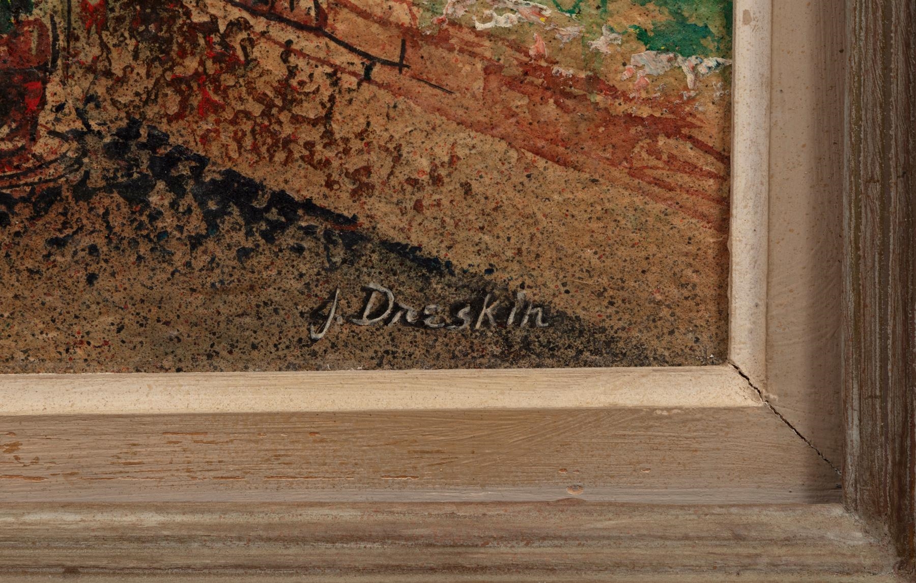 Artwork by Jeanet Dreskin, French Quarter - New Orleans, Made of polymer on paper laid on board