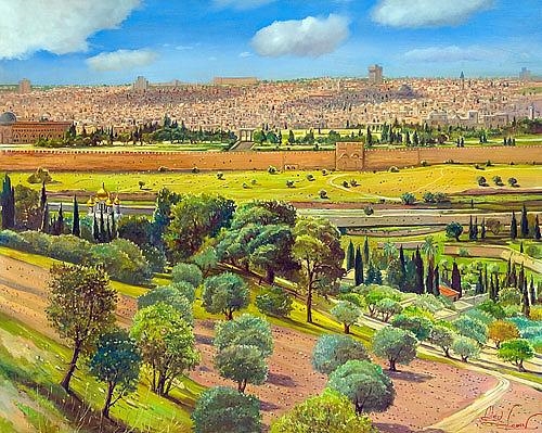 Alex Levin | Jerusalem view (1975) | MutualArt