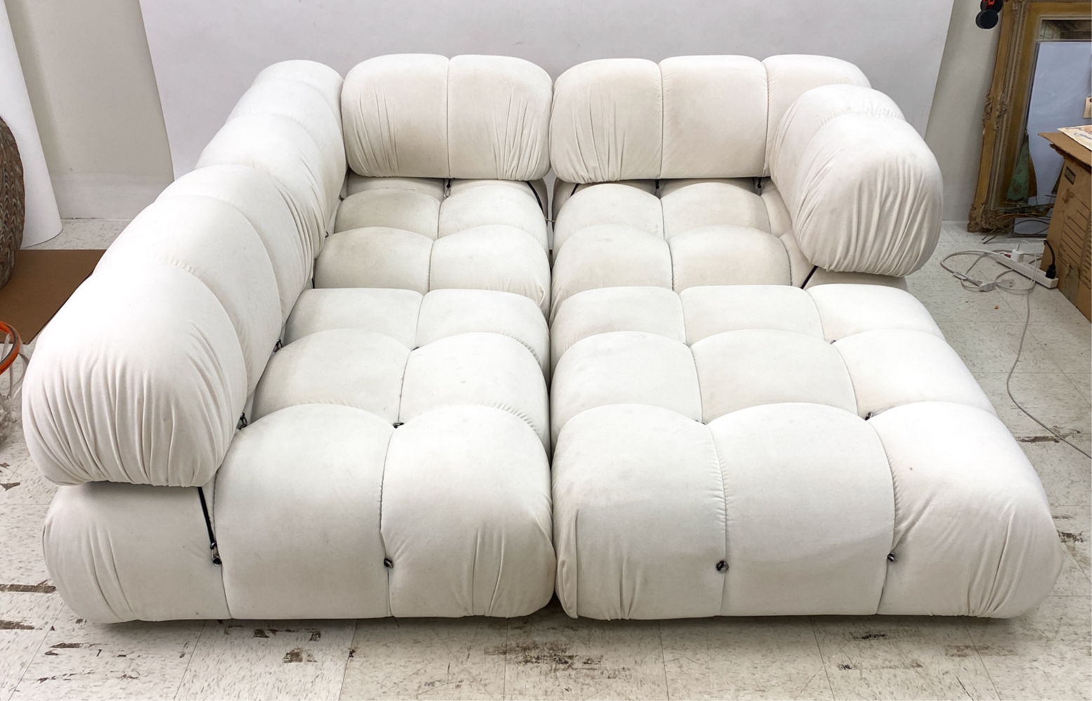 Artwork by Mario Bellini, MARIO BELLINI CAMALEONDA STYLE MODULAR SOFA, Made of velvet