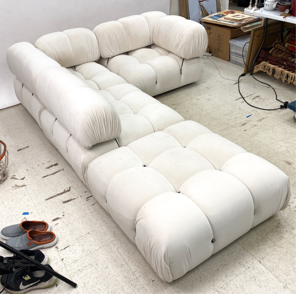 Artwork by Mario Bellini, MARIO BELLINI CAMALEONDA STYLE MODULAR SOFA, Made of velvet