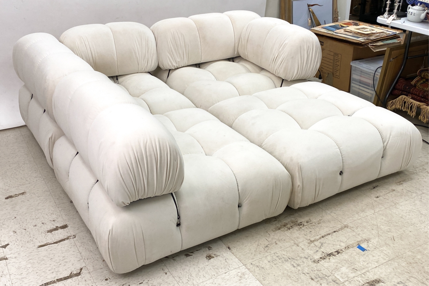 Artwork by Mario Bellini, MARIO BELLINI CAMALEONDA STYLE MODULAR SOFA, Made of velvet