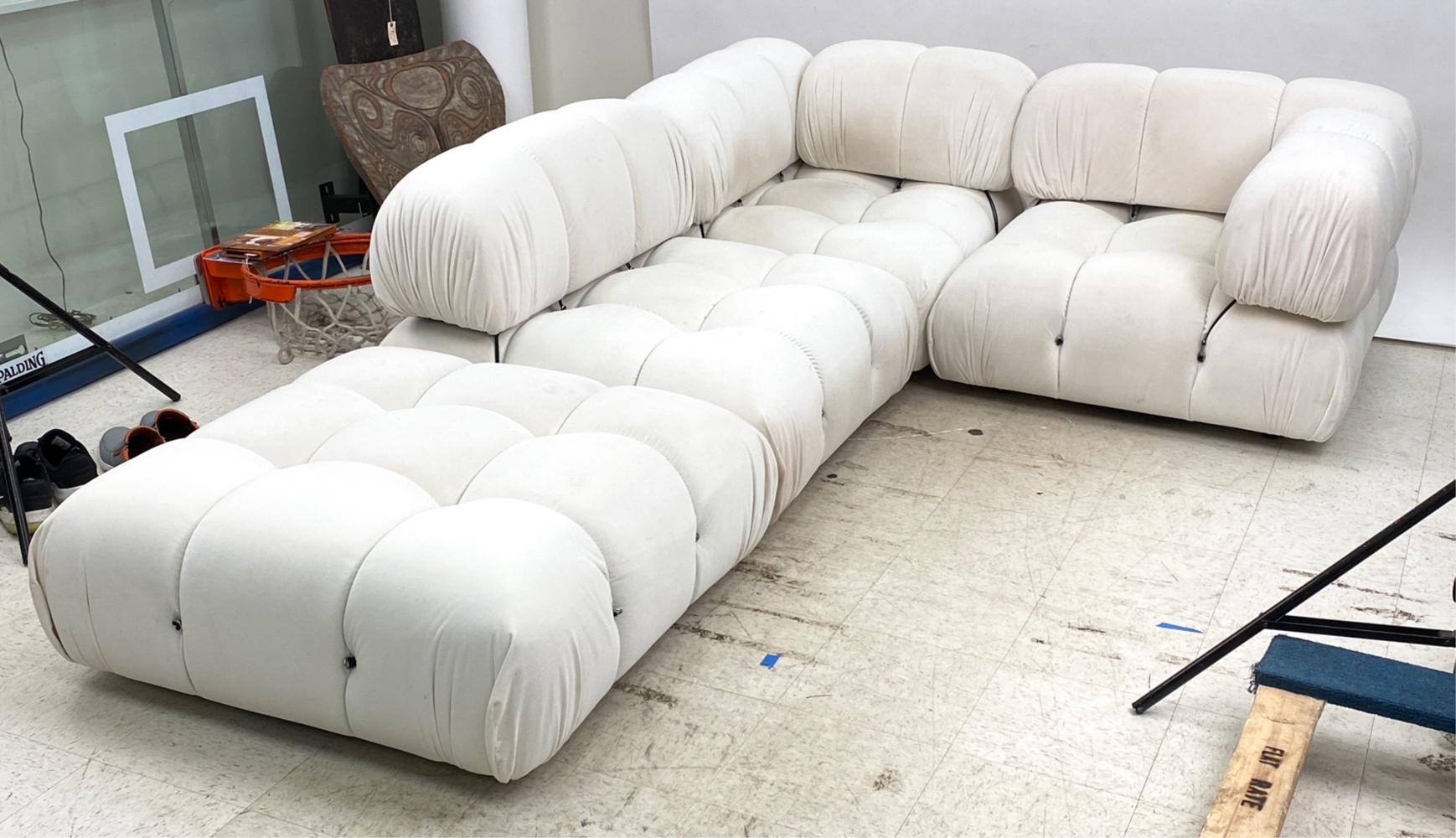 Artwork by Mario Bellini, MARIO BELLINI CAMALEONDA STYLE MODULAR SOFA, Made of velvet