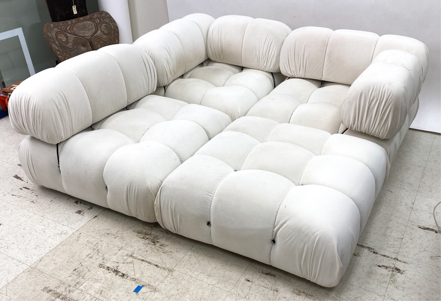 Artwork by Mario Bellini, MARIO BELLINI CAMALEONDA STYLE MODULAR SOFA, Made of velvet
