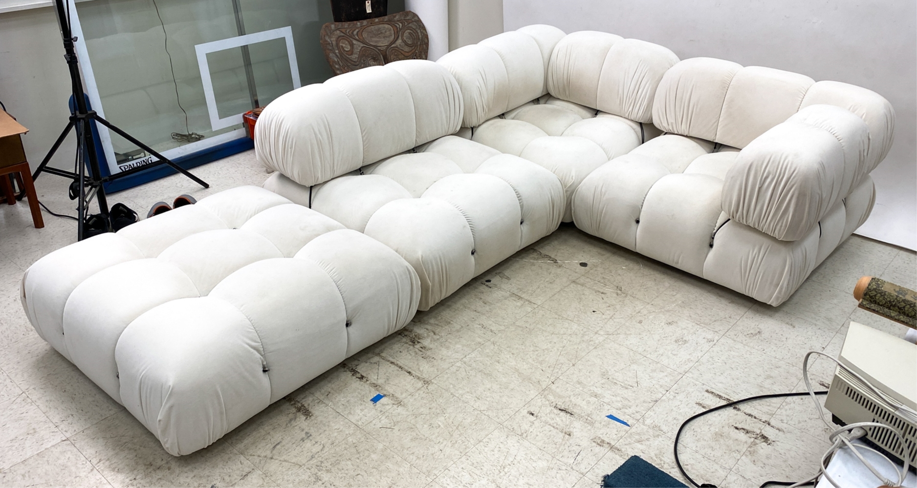 Artwork by Mario Bellini, MARIO BELLINI CAMALEONDA STYLE MODULAR SOFA, Made of velvet
