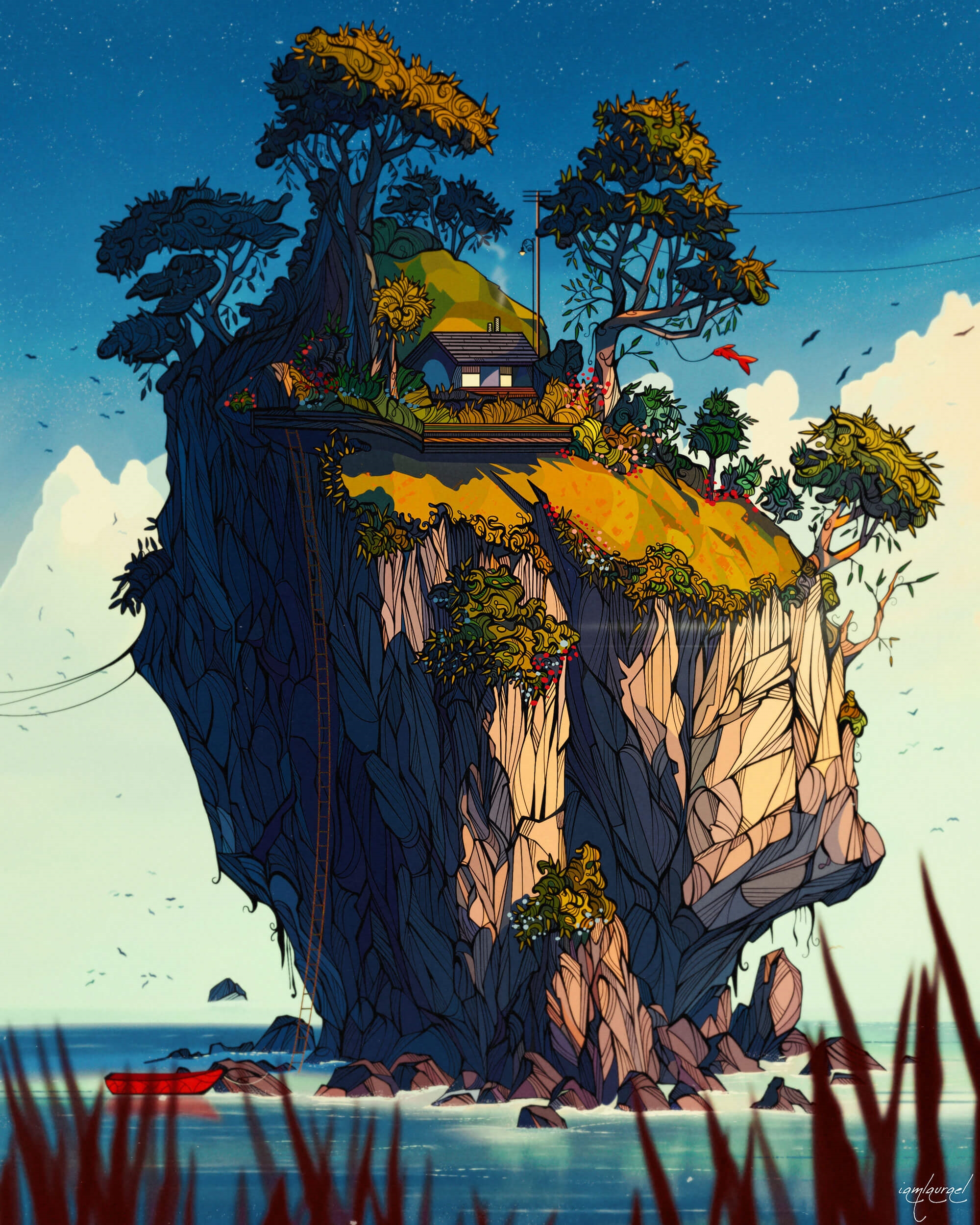 Artwork by Laura El, Lonely Island, Made of digital artwork