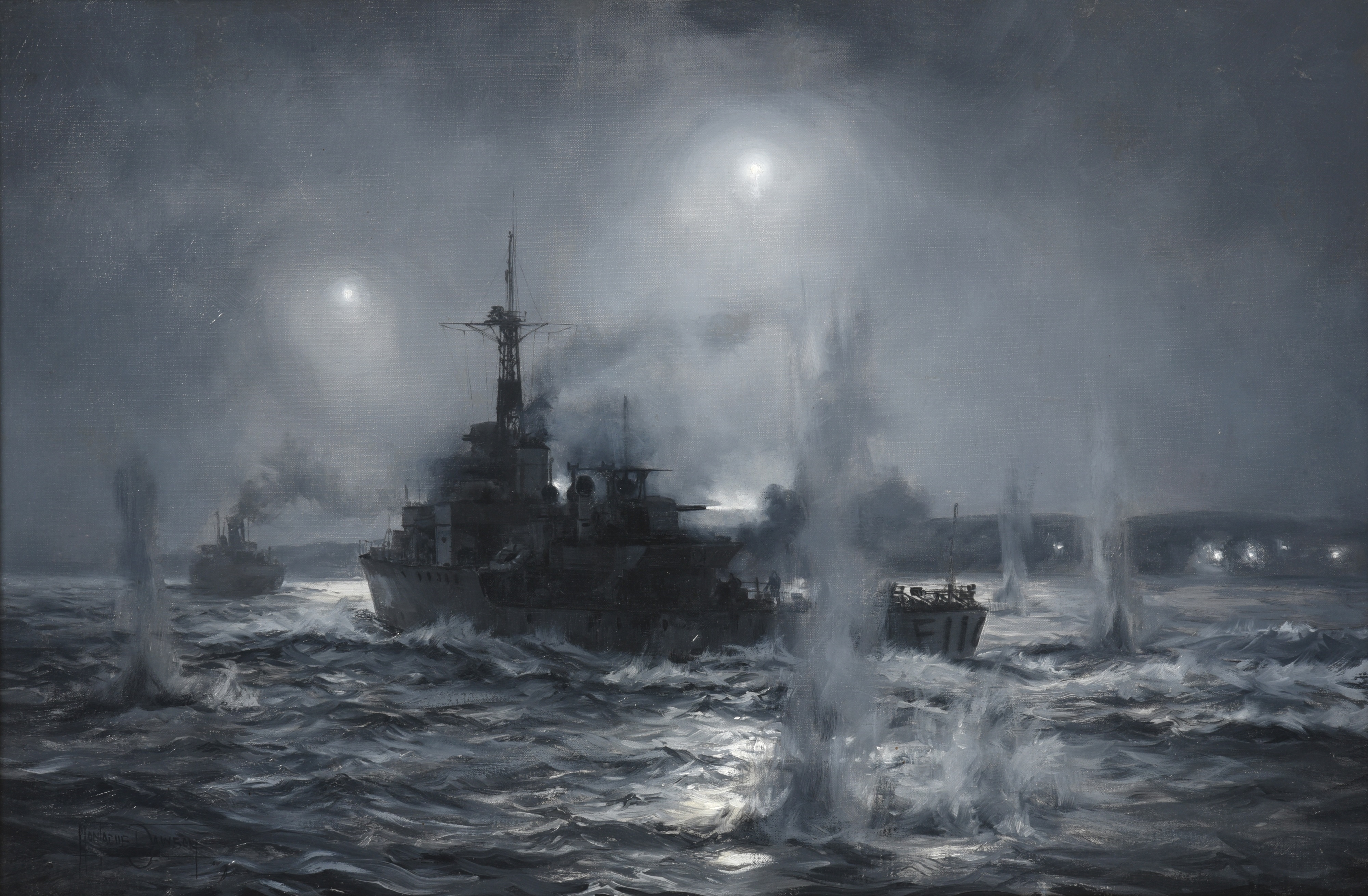 Montague Dawson | HMS Amethyst running the Yangtse Gauntlet, 30th July ...