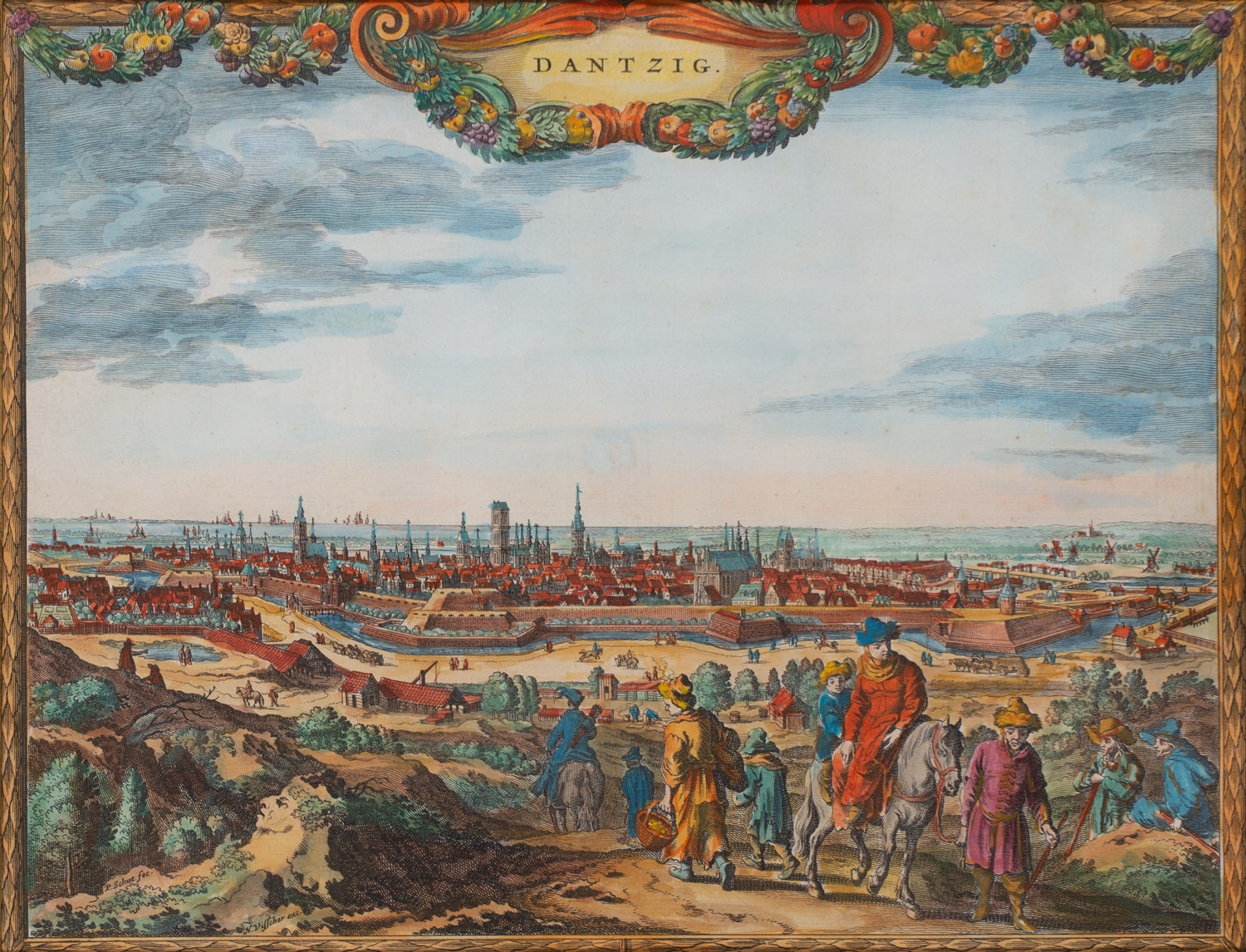 Nicolaes Visscher | View of Dantzig from the South-West (1650) | MutualArt