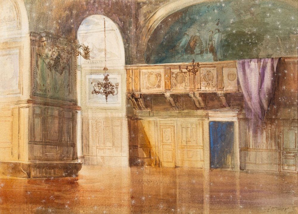 Artwork by Edward William Trick, Four Stately Interiors, Made of watercolours