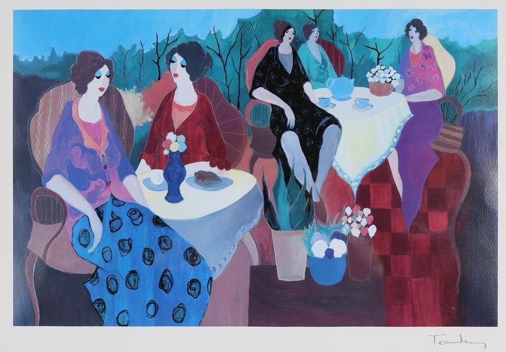 Itzchak Tarkay | Women at cafe, Morning Social | MutualArt