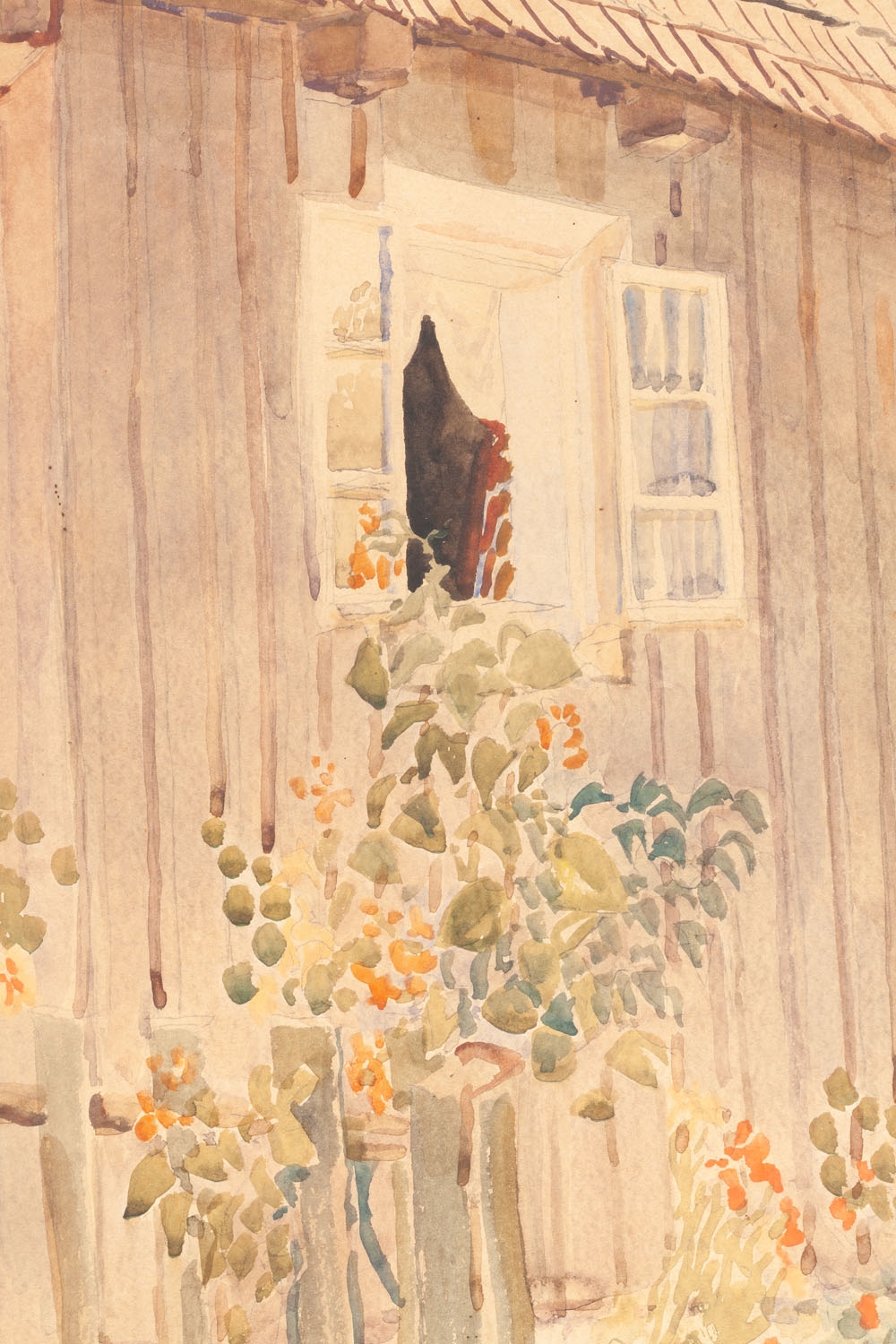 Artwork by Stanisław Masłowski, Landscape from Wola Rafalowska, Made of cardboard