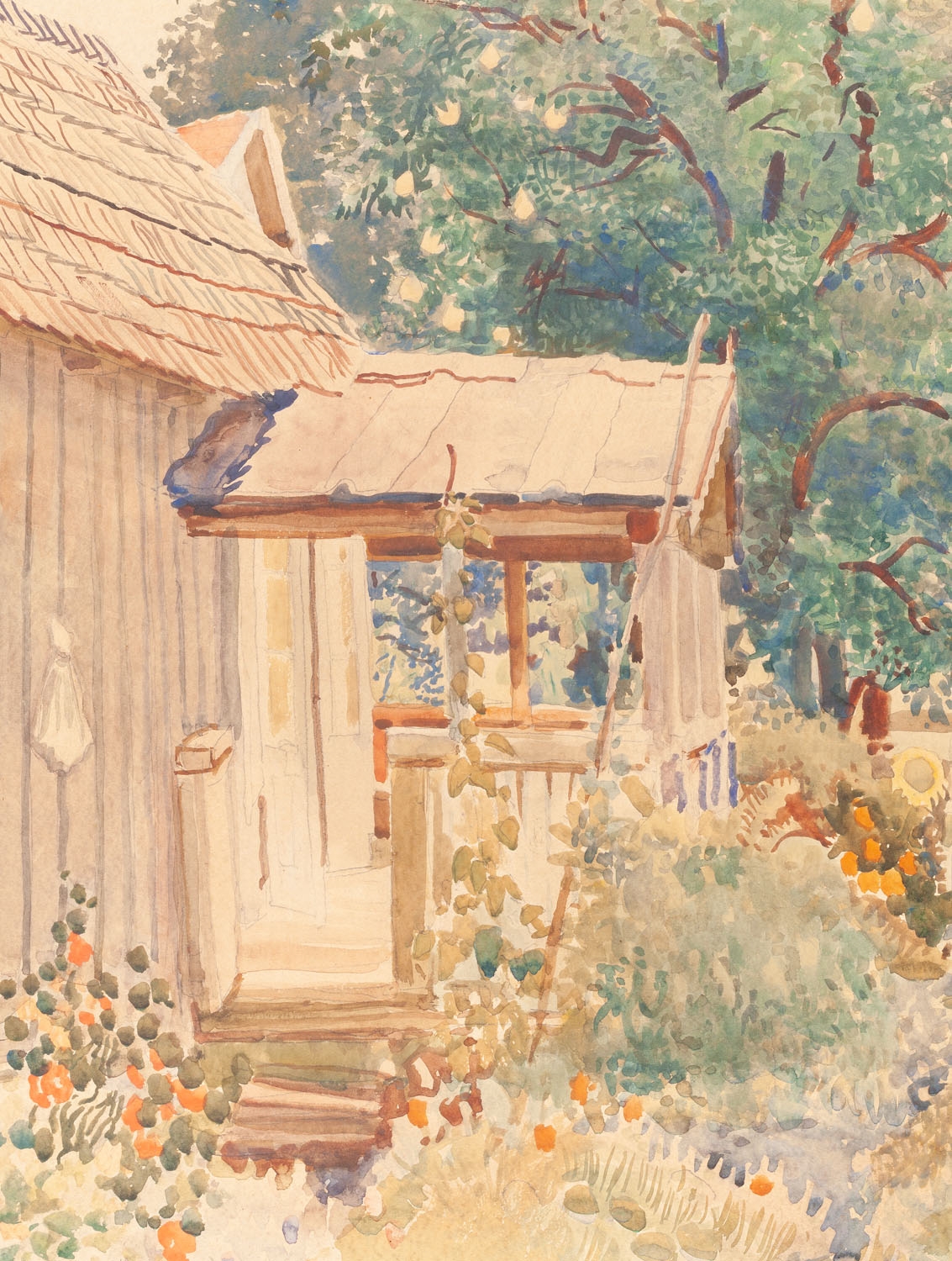 Artwork by Stanisław Masłowski, Landscape from Wola Rafalowska, Made of cardboard