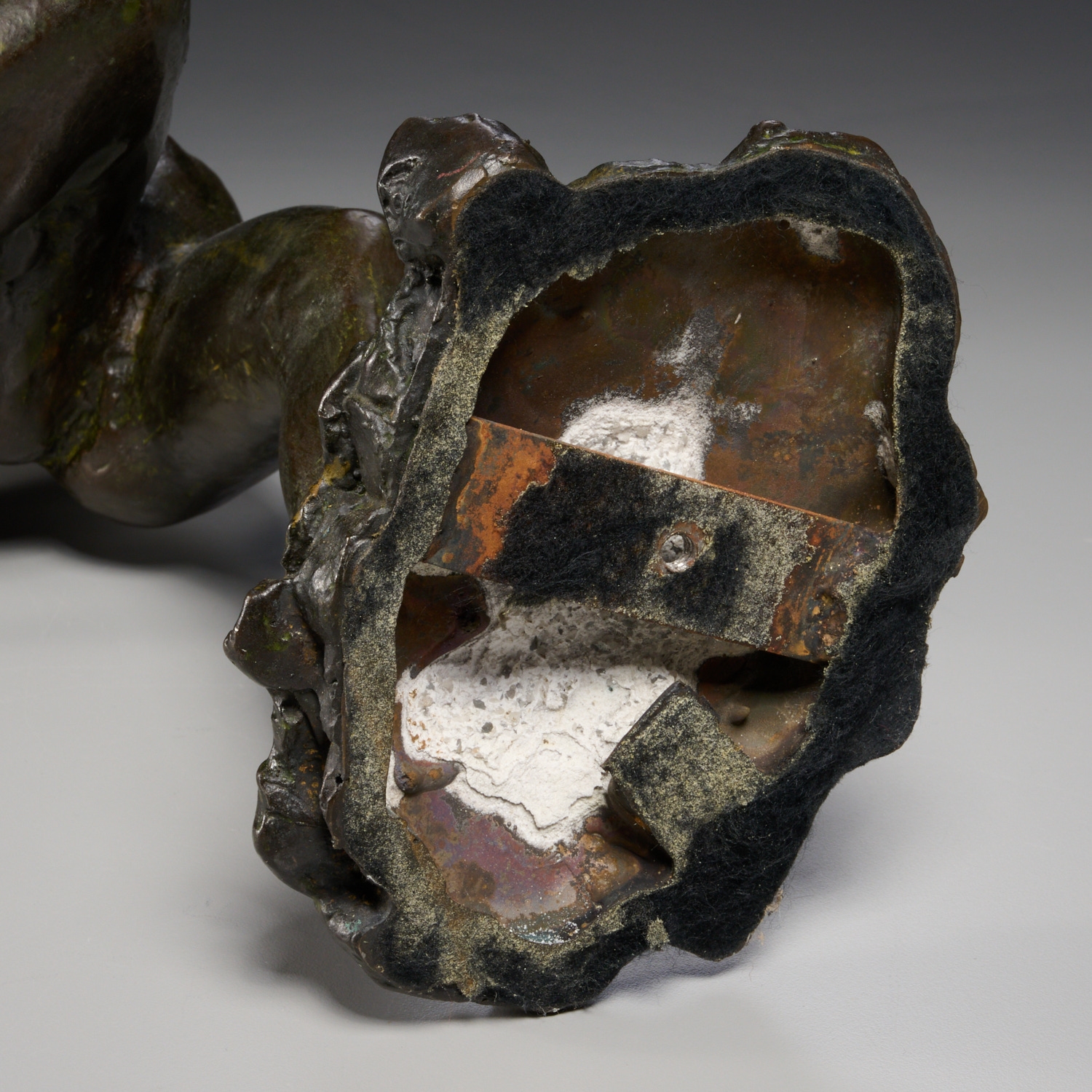 Artwork by Edgar Degas, "Danseuse regardant la plante de son pied droit" (Dancer looking at the sole of her right foot), Made of bronze