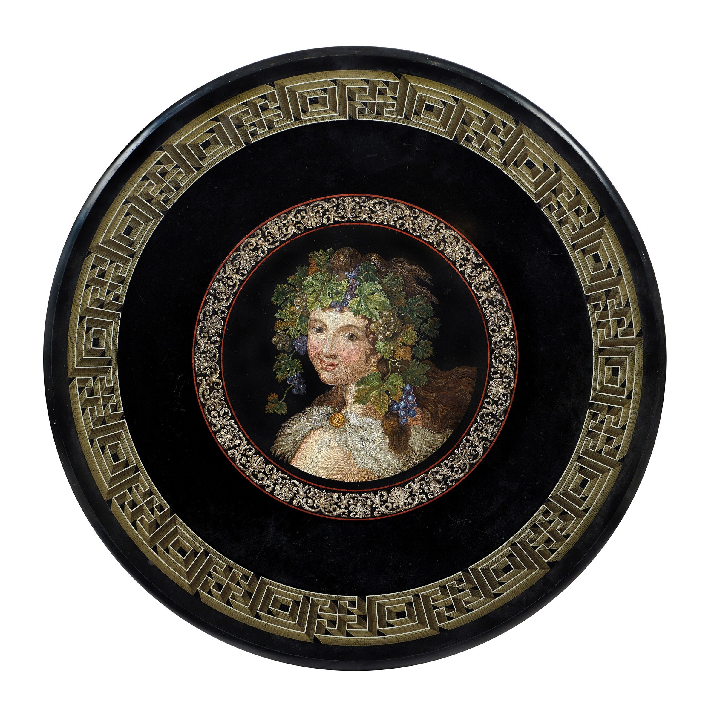 Artwork by Roman School, 19th Century, Untitled, Made of micromosaic circular top