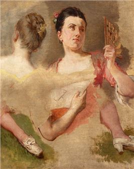 Studies of women, busts and legs - French School, 19th Century