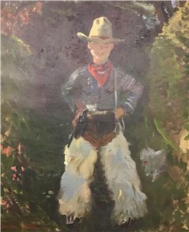 Portrait of a young boy dressed as a cowboy - Gordon Stevenson