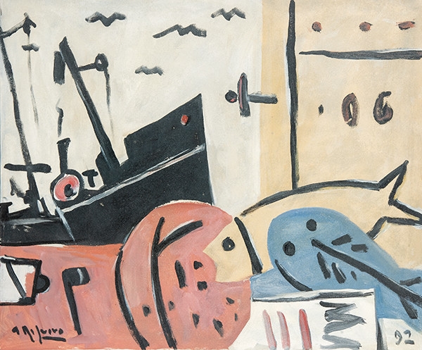 Alceu Ribeiro | Composición con peces (1992) | MutualArt