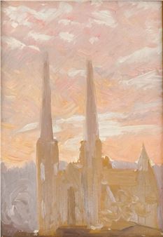 ''CHURCH SPIRES AT SUNSET'' - Clara Jane Stephens
