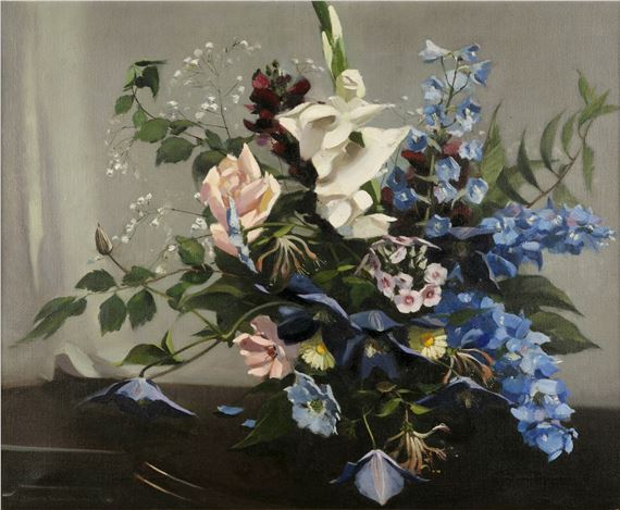 Still life of summer flowers by John R. Townsend