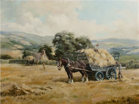 Loading the hay cart by Rosemary Sarah Welch