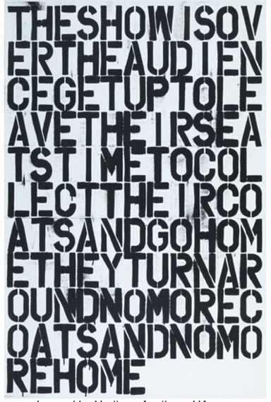 Untitled (The Show is Over), by Christopher Wool, 1993