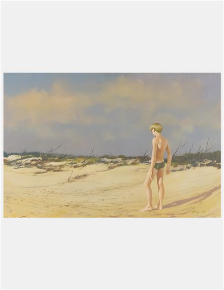 Untitled (Beach Scene with Male Figure) by Robert R. Bliss, 1970