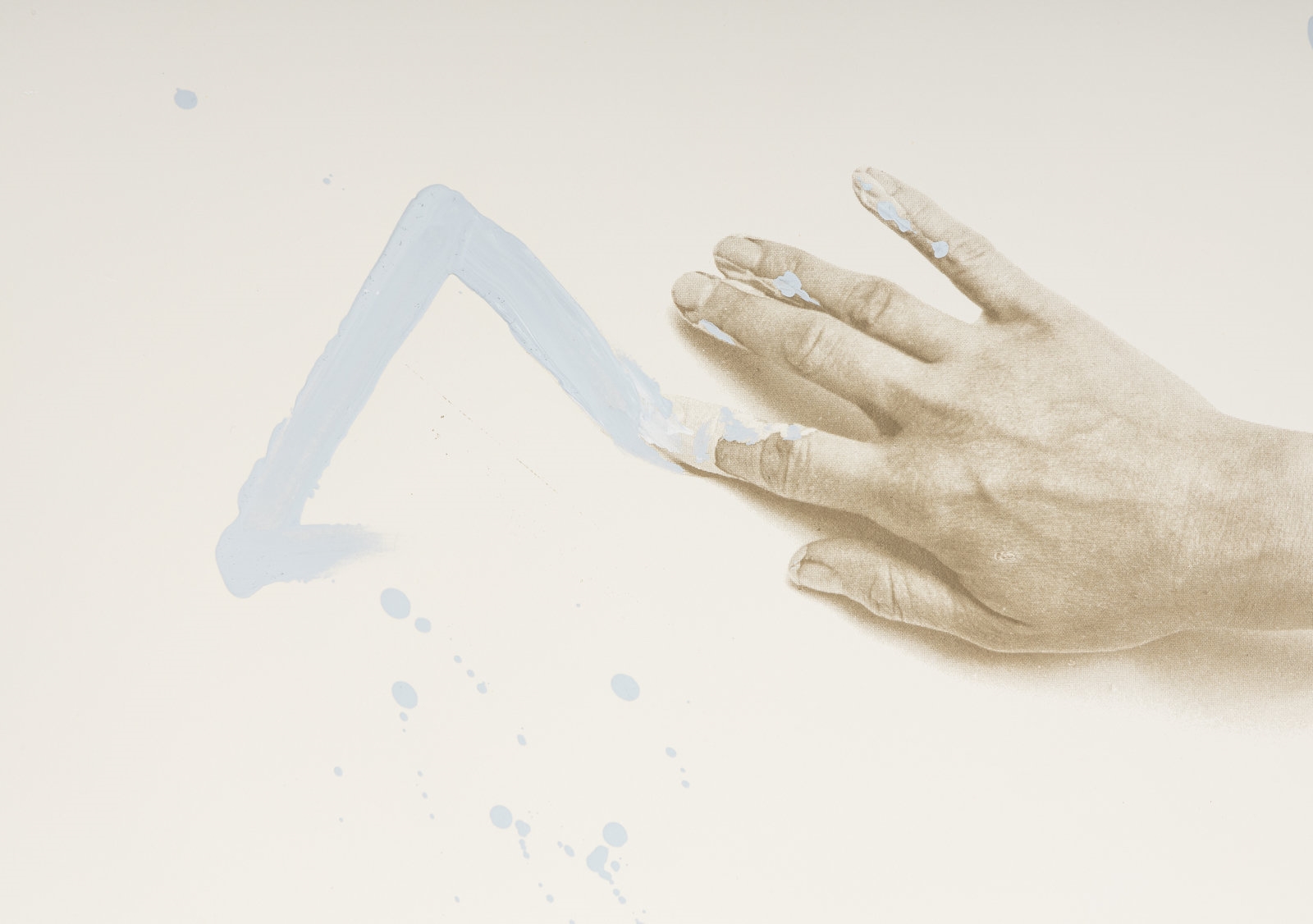 Artwork by Liliana Porter, The Resemblance, Made of pencil, acrylic, and silkscreen on paper