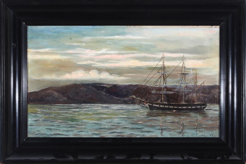 Carl Ludvig Thilson Locher | Seascape with a Danish frigate off a North ...